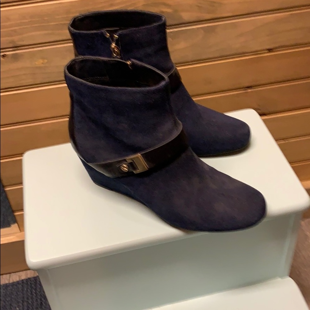 Isaac Mizrahi Blue Suede Boots